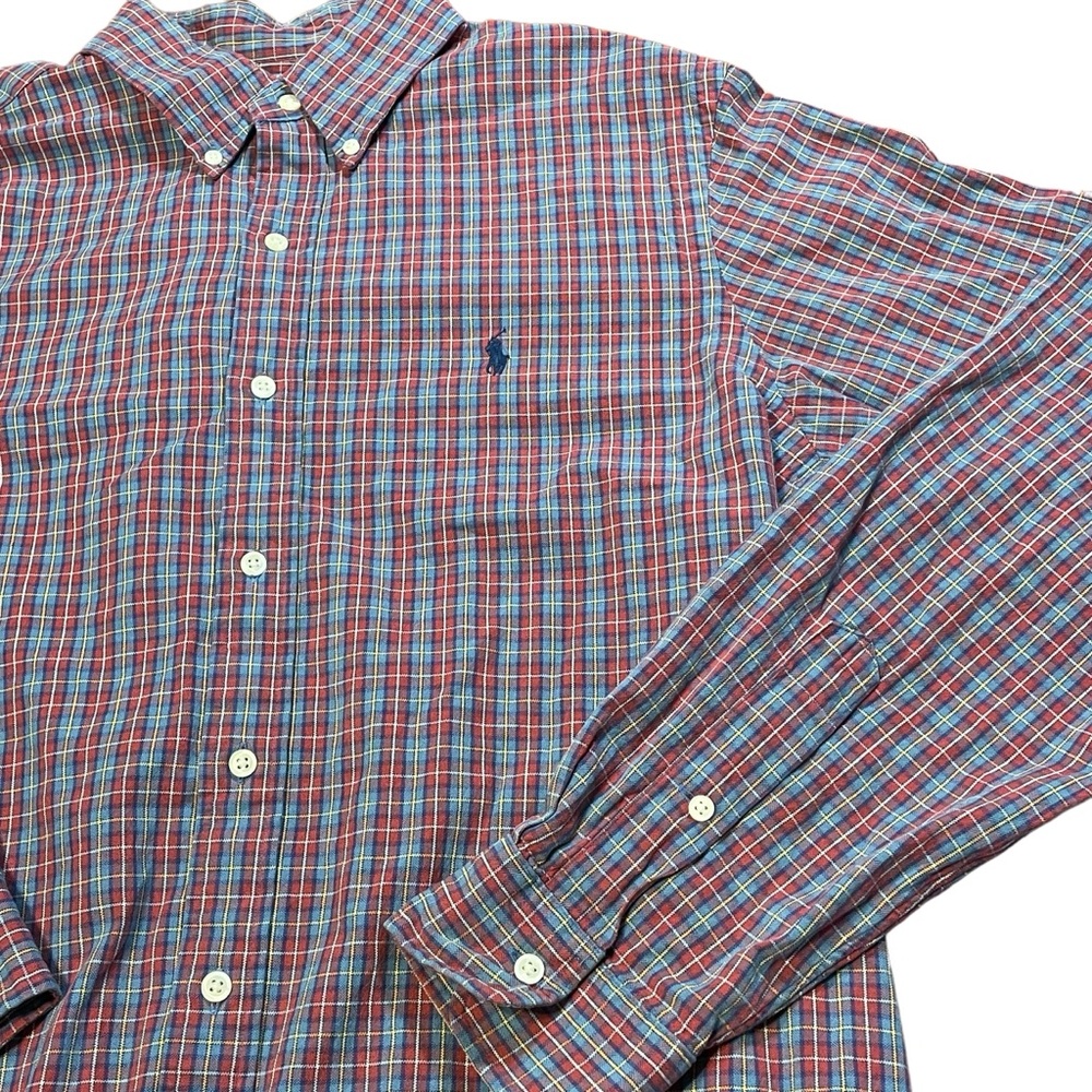 Ralph Lauren men’s size large plaid Longsleeve button down shirt blue/red